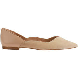 LK Bennett Iris Suede and Leather Sweetheart Flats